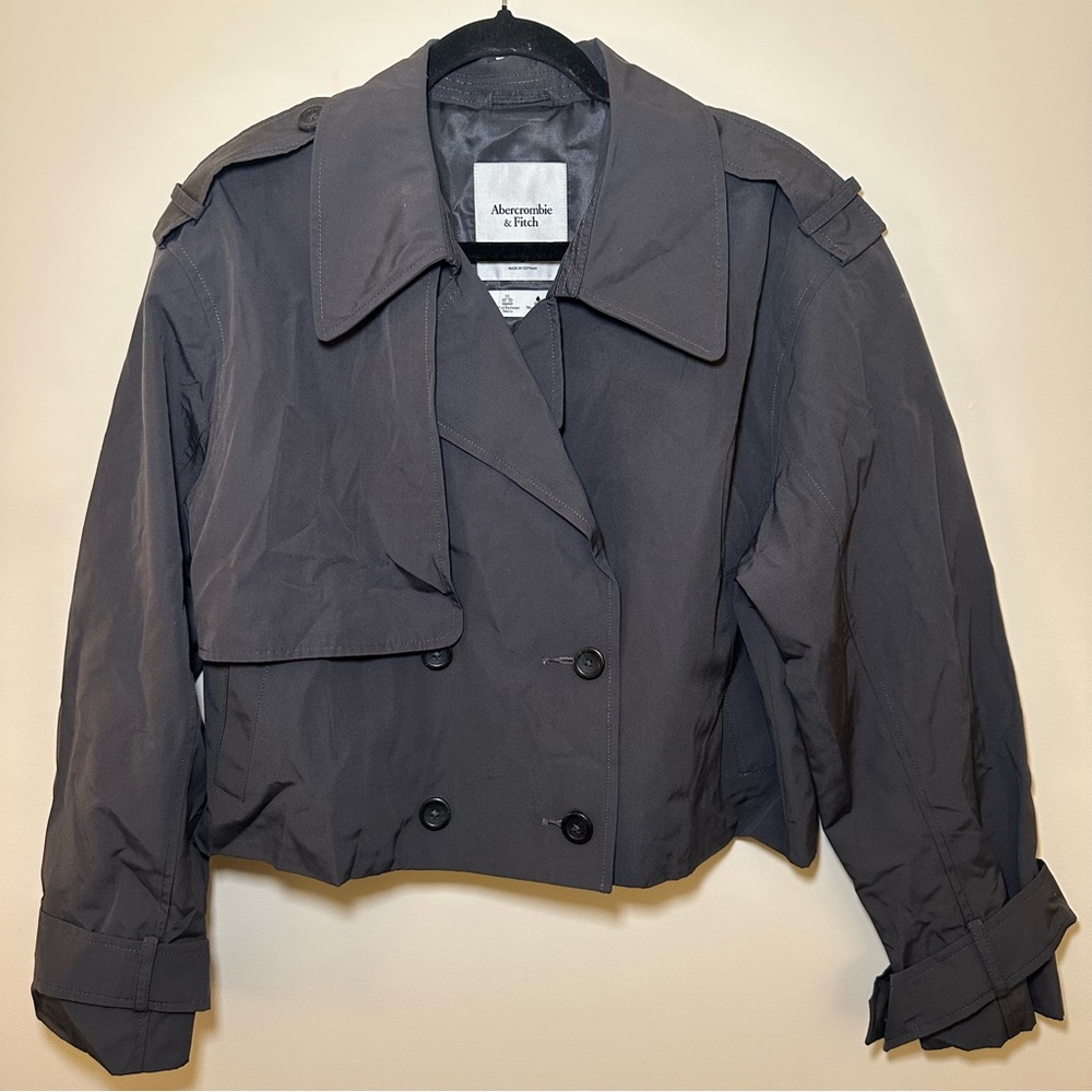 Abercrombie Cropped Trench - Dark Grey L - Picture 2 of 5